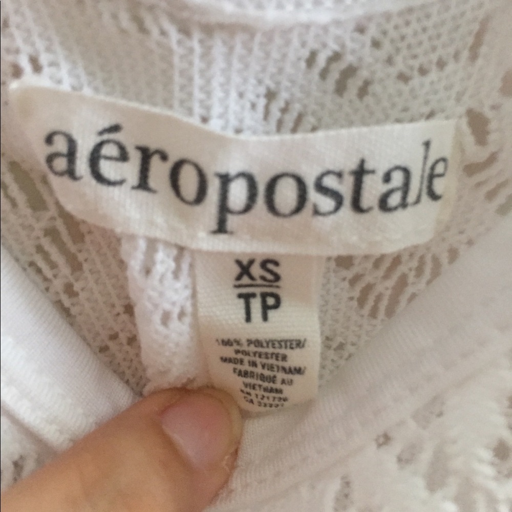 AEROPOSTALE | MESH WHITE FLOWER TOP - Picture 3 of 6